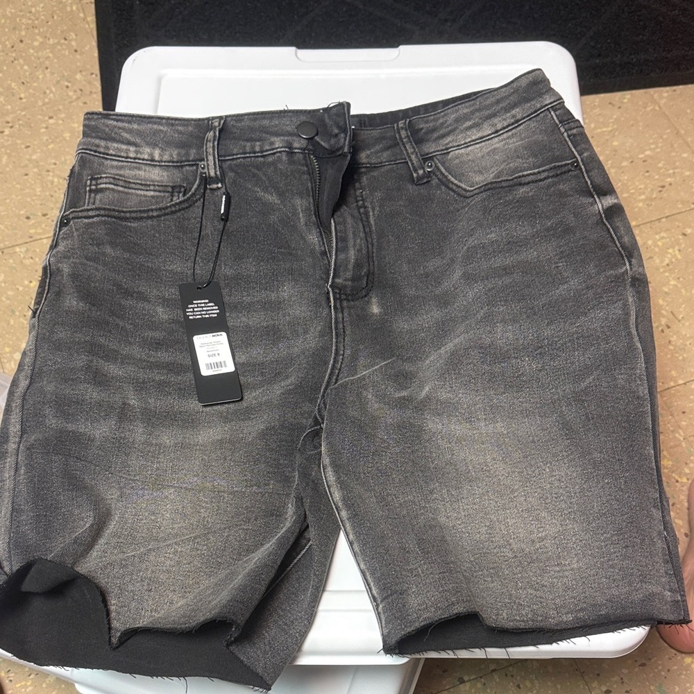 Women’s Bermuda Washed Black Denim Shorts